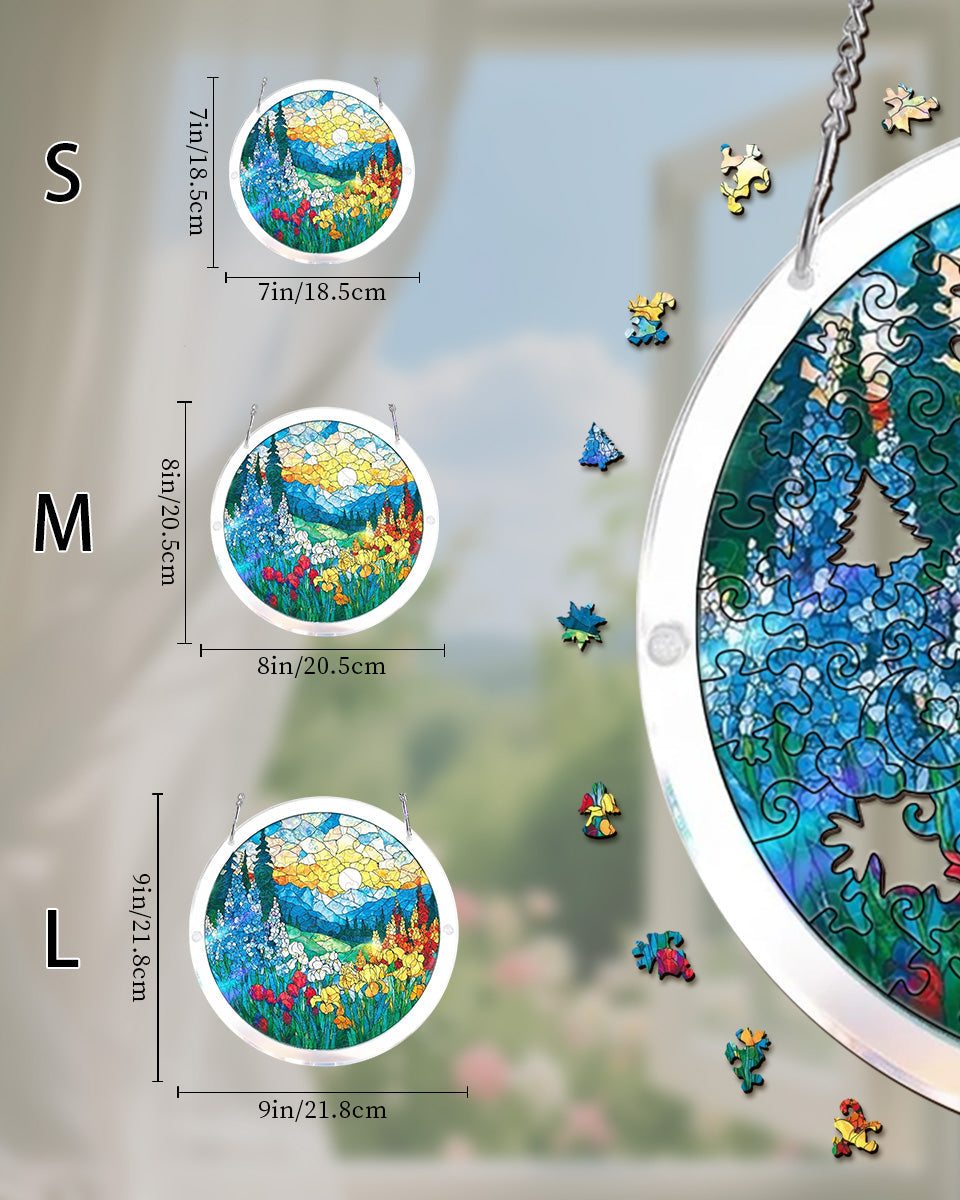 Acrylic Jigsaw Puzzle Suncatcher - Dawn Blossom Sea