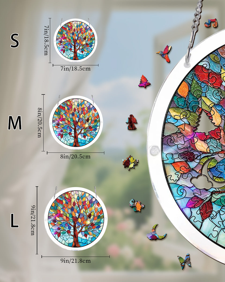 Acrylic Jigsaw Puzzle Suncatcher - Vivid Tree of Life