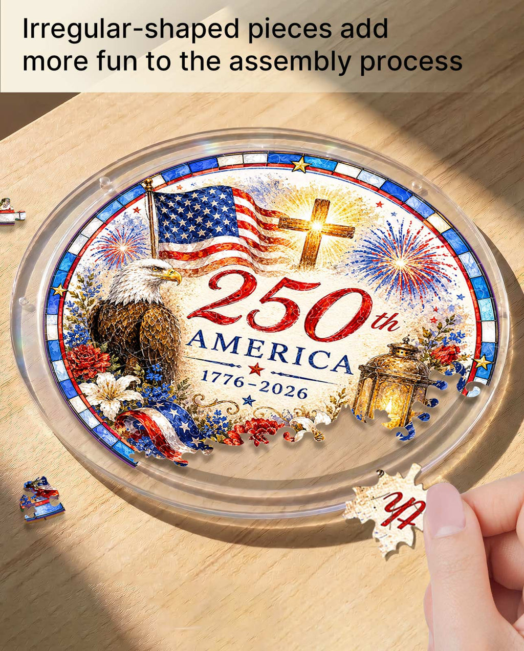 Acrylic Jigsaw Puzzle Suncatcher - Faith & Freedom