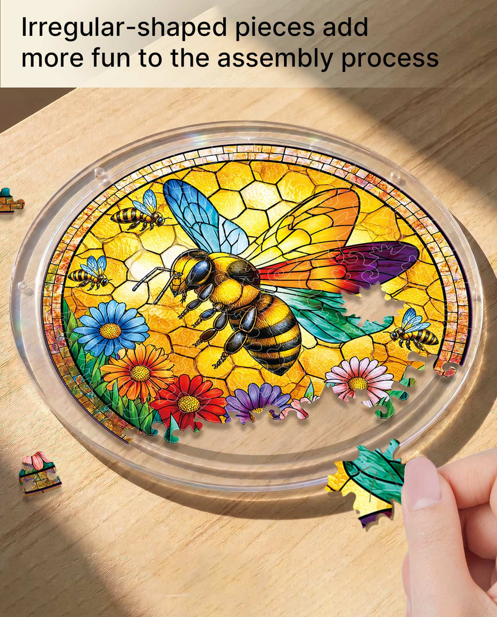 Acrylic Jigsaw Puzzle Suncatcher - Sunshine Bee