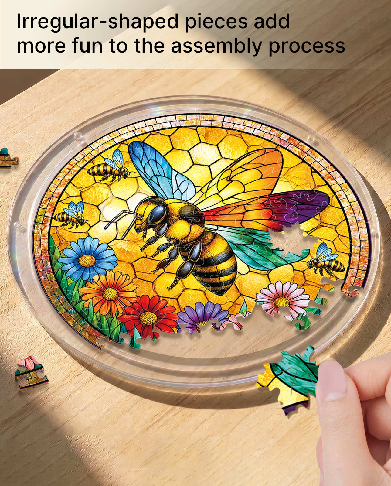 Acrylic Jigsaw Puzzle Suncatcher - Sunshine Bee