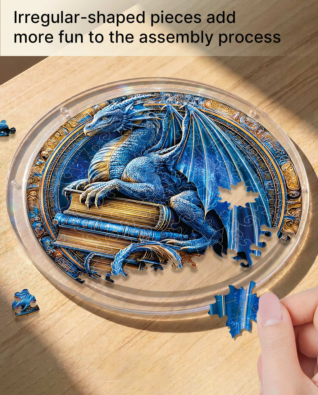 Acrylic Jigsaw Puzzle Suncatcher - Dragon Realm Library