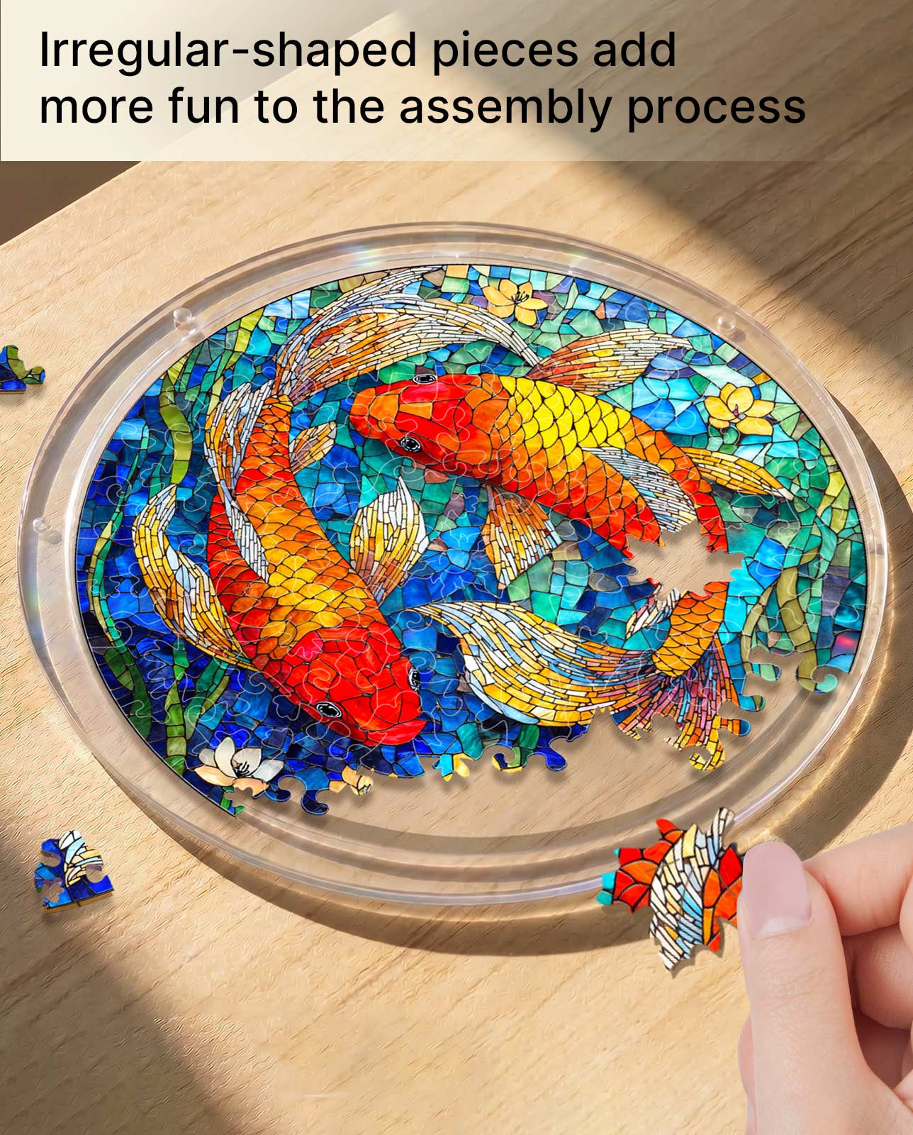 Acrylic Jigsaw Puzzle Suncatcher - Koi Dream Pond