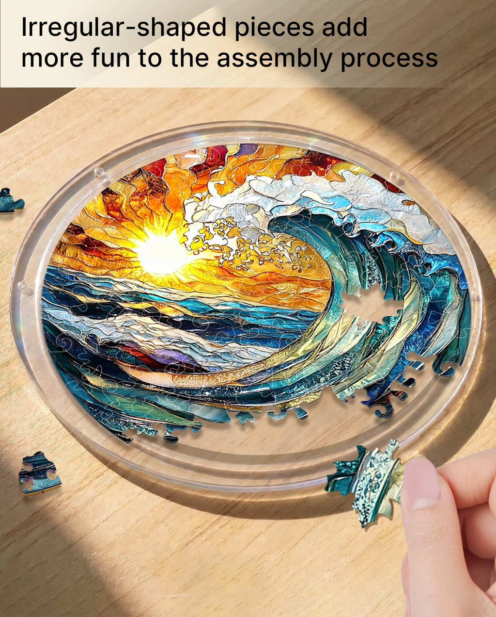 Acrylic Jigsaw Puzzle Suncatcher - Golden Wave