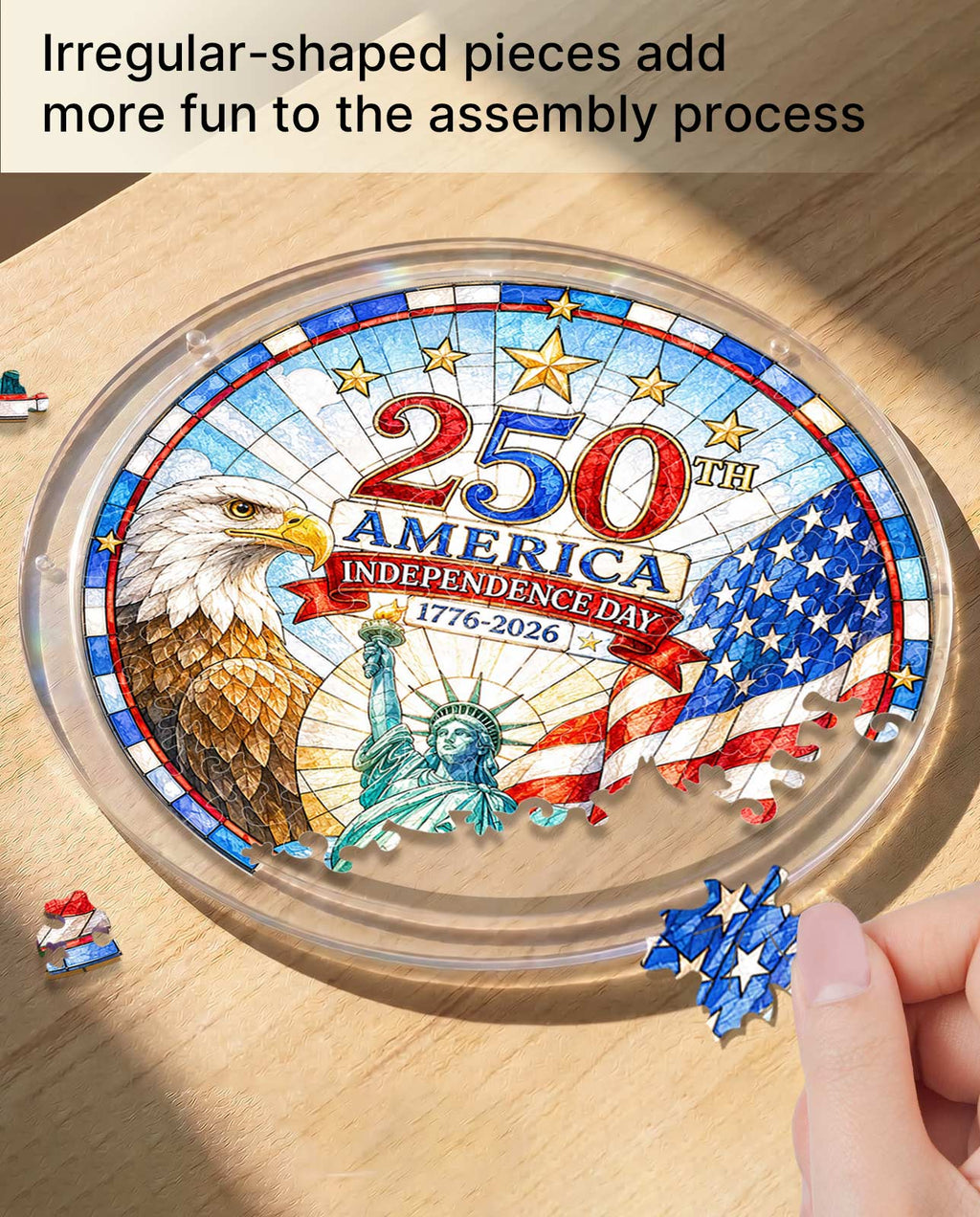 Acrylic Jigsaw Puzzle Suncatcher - American Bicentennial