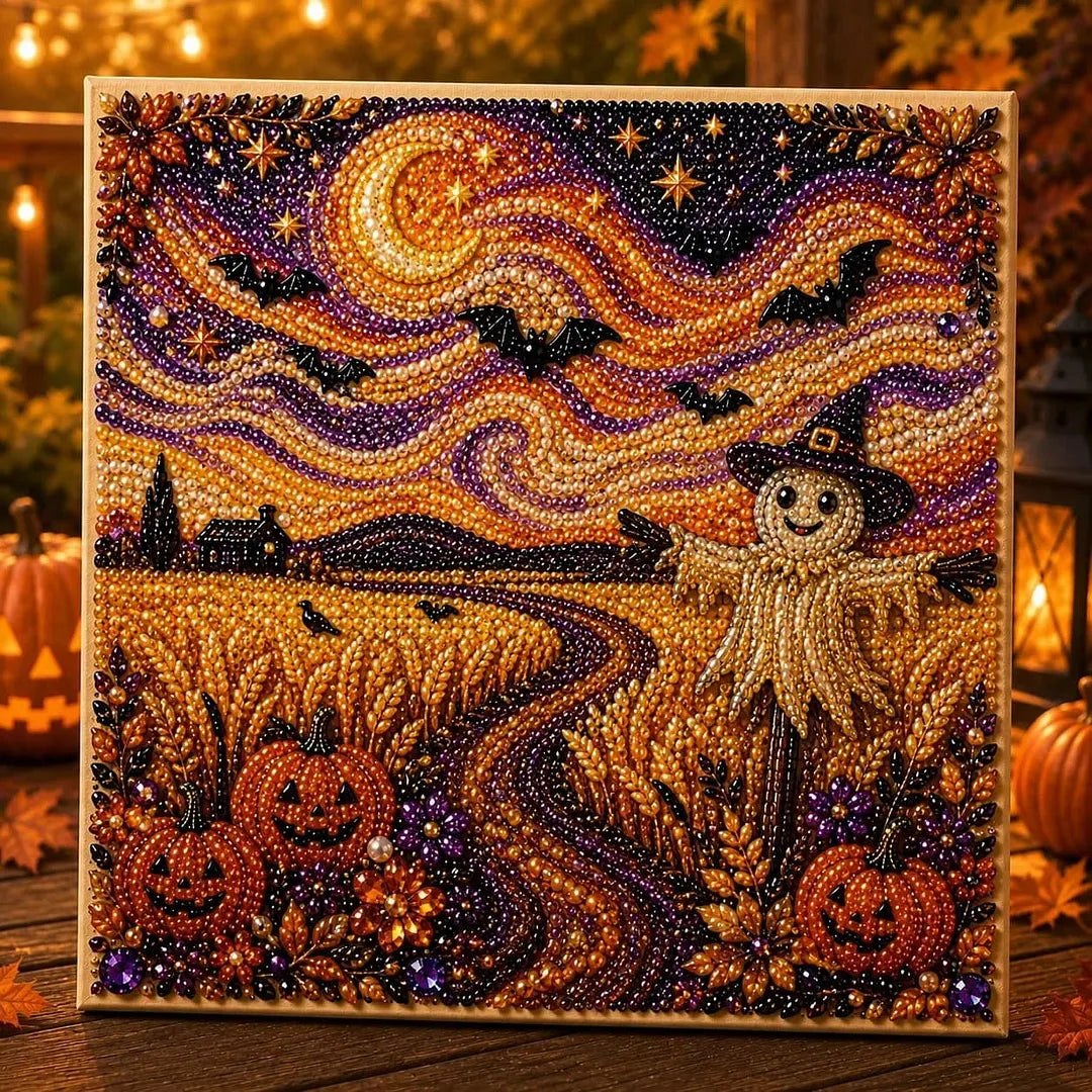 3D Halloween-Themed DIY Diamond Painting – Halloween Scarecrow