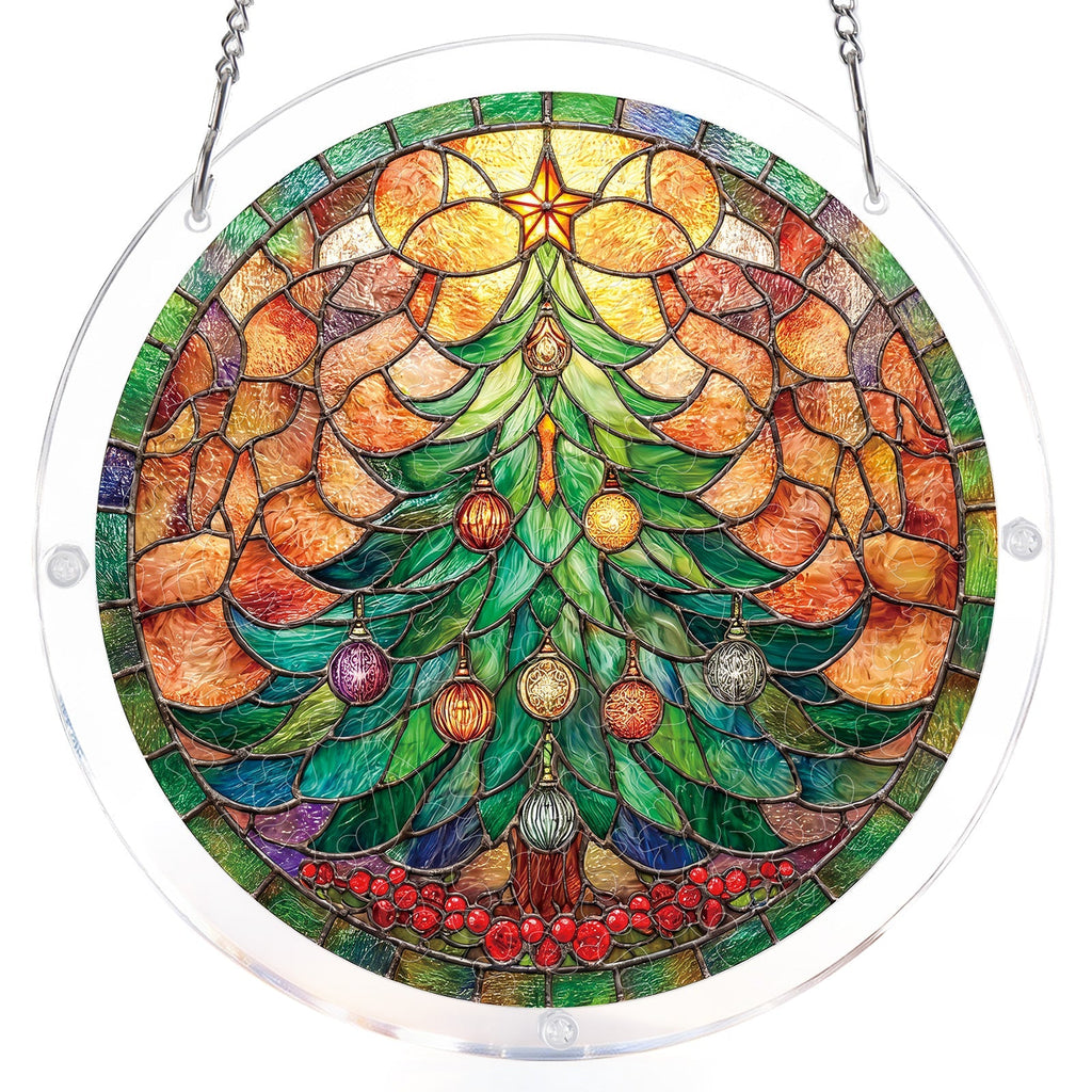 Christmas Glow Tree Light Suncatcher-Acrylic Window Art