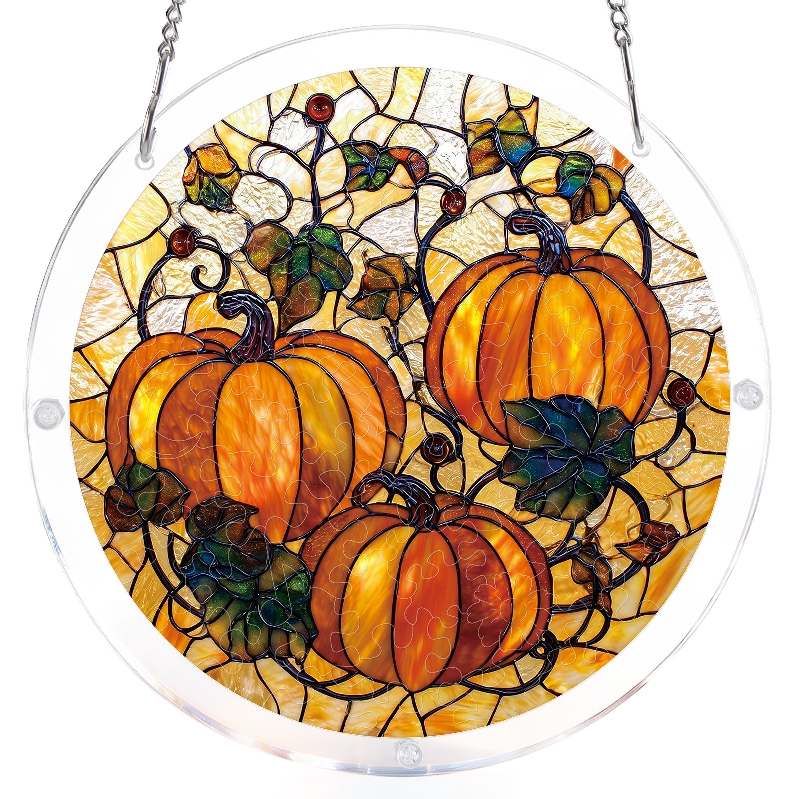 Harvest Pumpkin Light Suncatcher-Acrylic Window Art