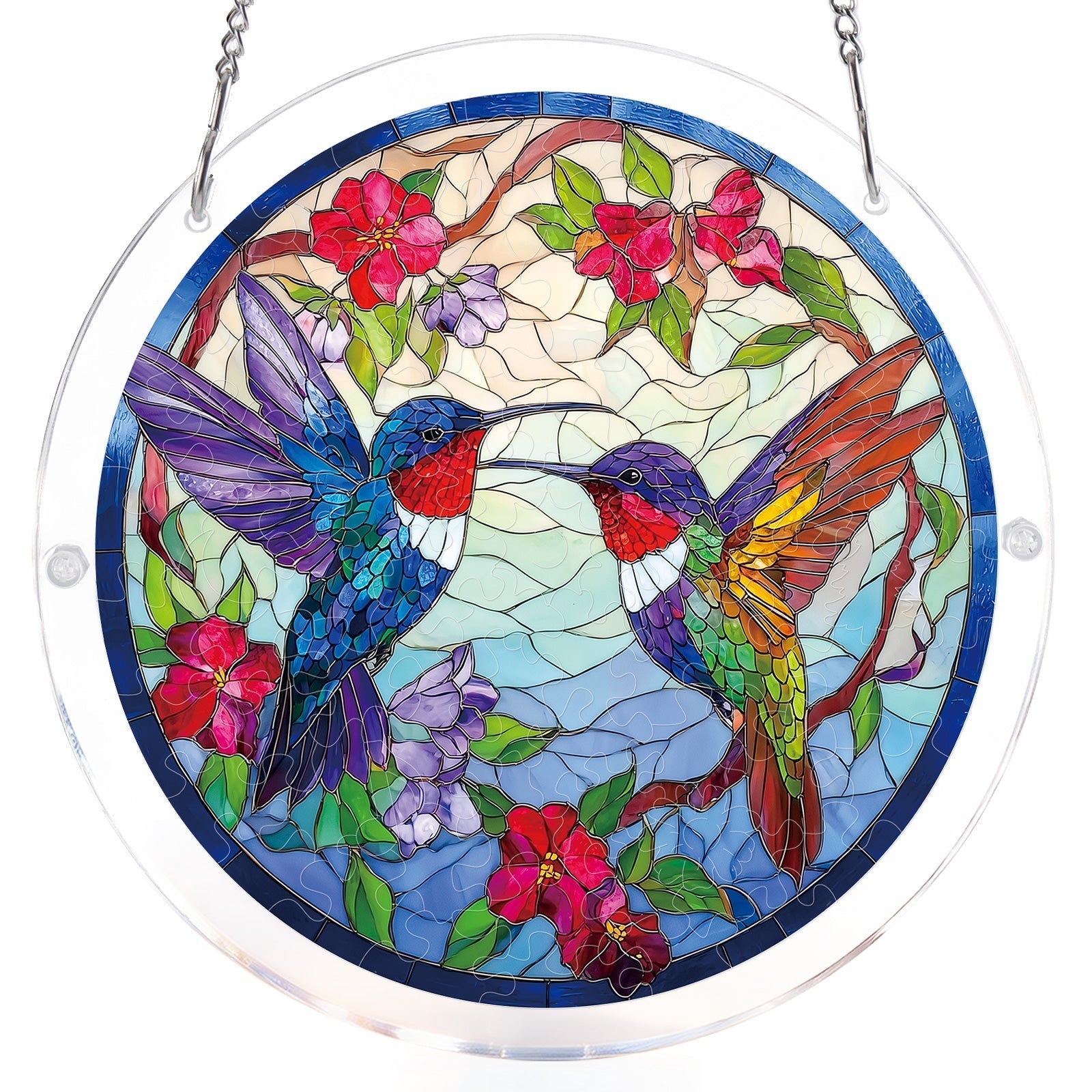Hummingbird Bloomscape Light Suncatcher-Acrylic Window Art