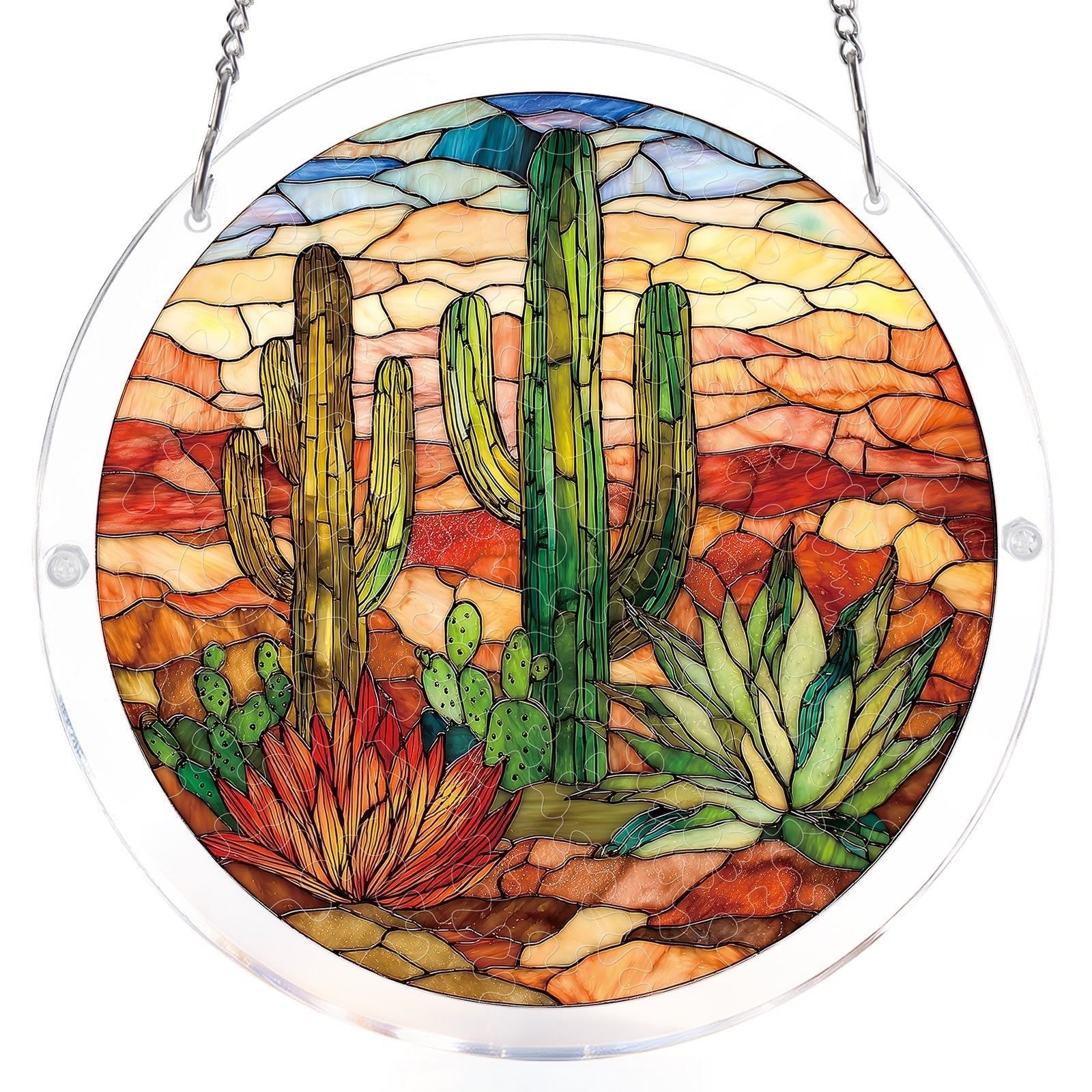 Sunset Cactus Light Suncatcher-Acrylic Window Art