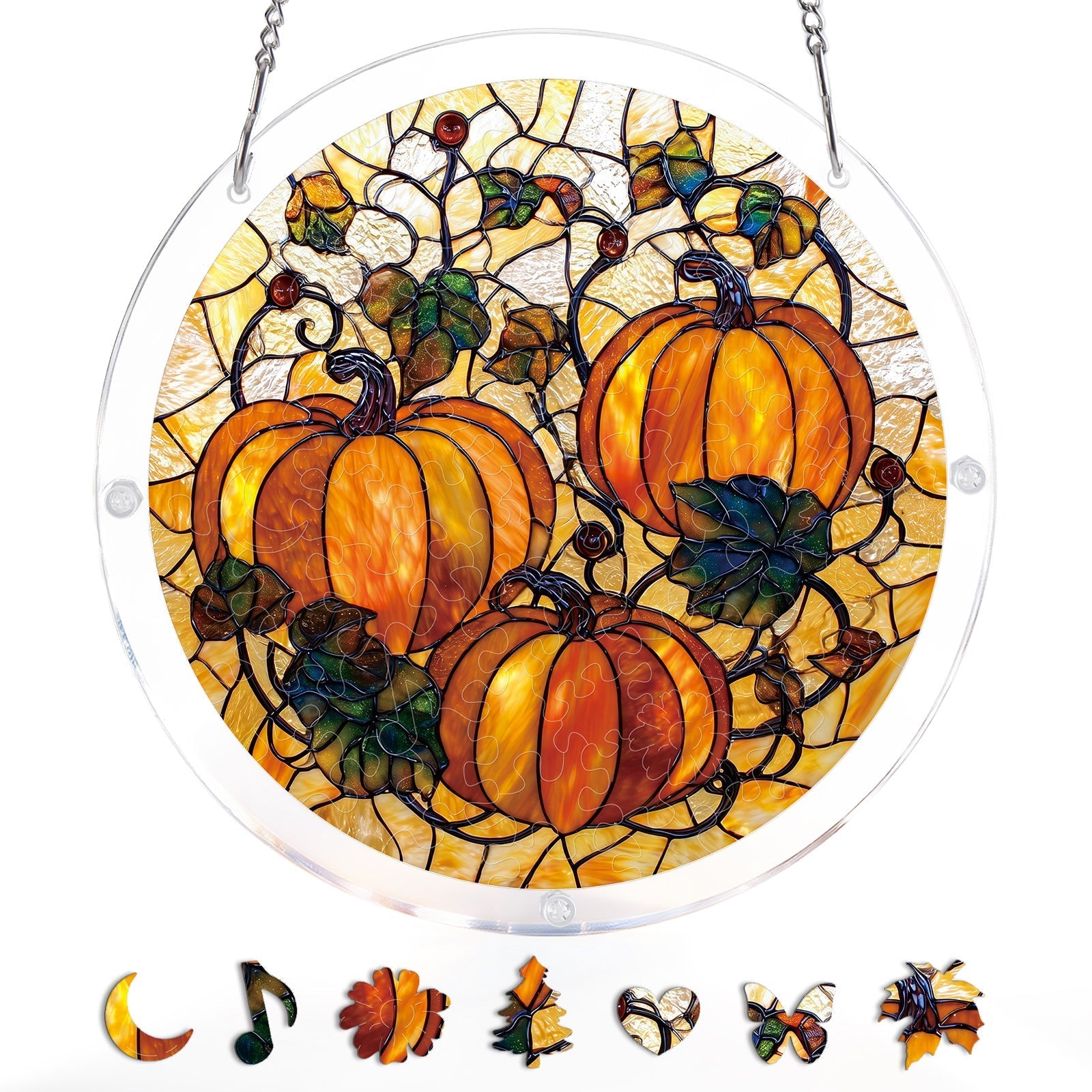 Harvest Pumpkin Light Suncatcher-Acrylic Window Art
