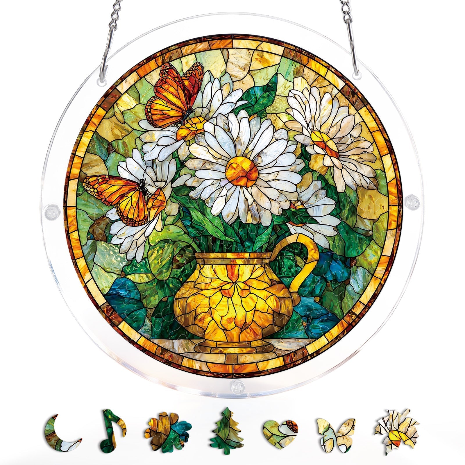 Daisy Butterfly Garden Light Suncatcher-Acrylic Window Art