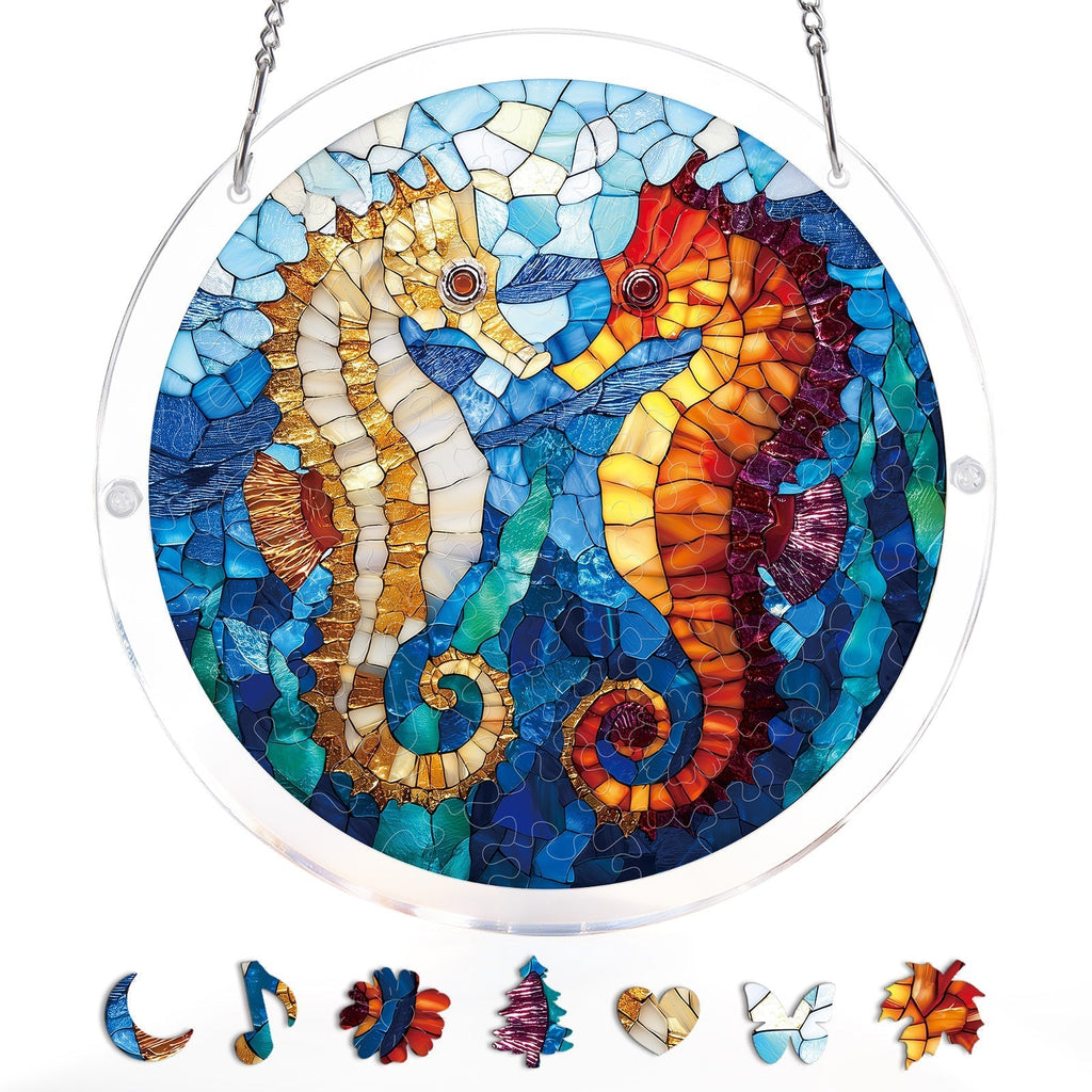 Dreamy Seahorses Light Suncatcher-Acrylic Window Art