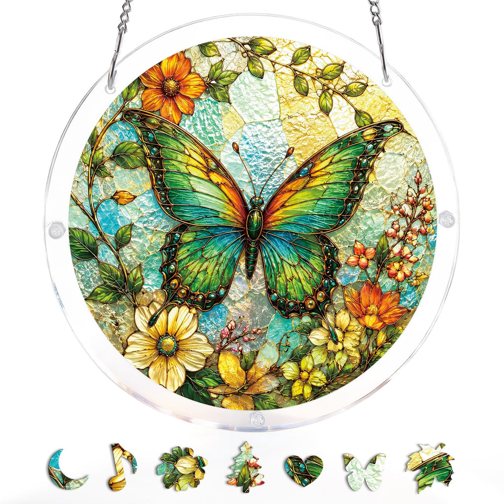 Emerald Butterfly Whisper Light Suncatcher-Acrylic Window Art