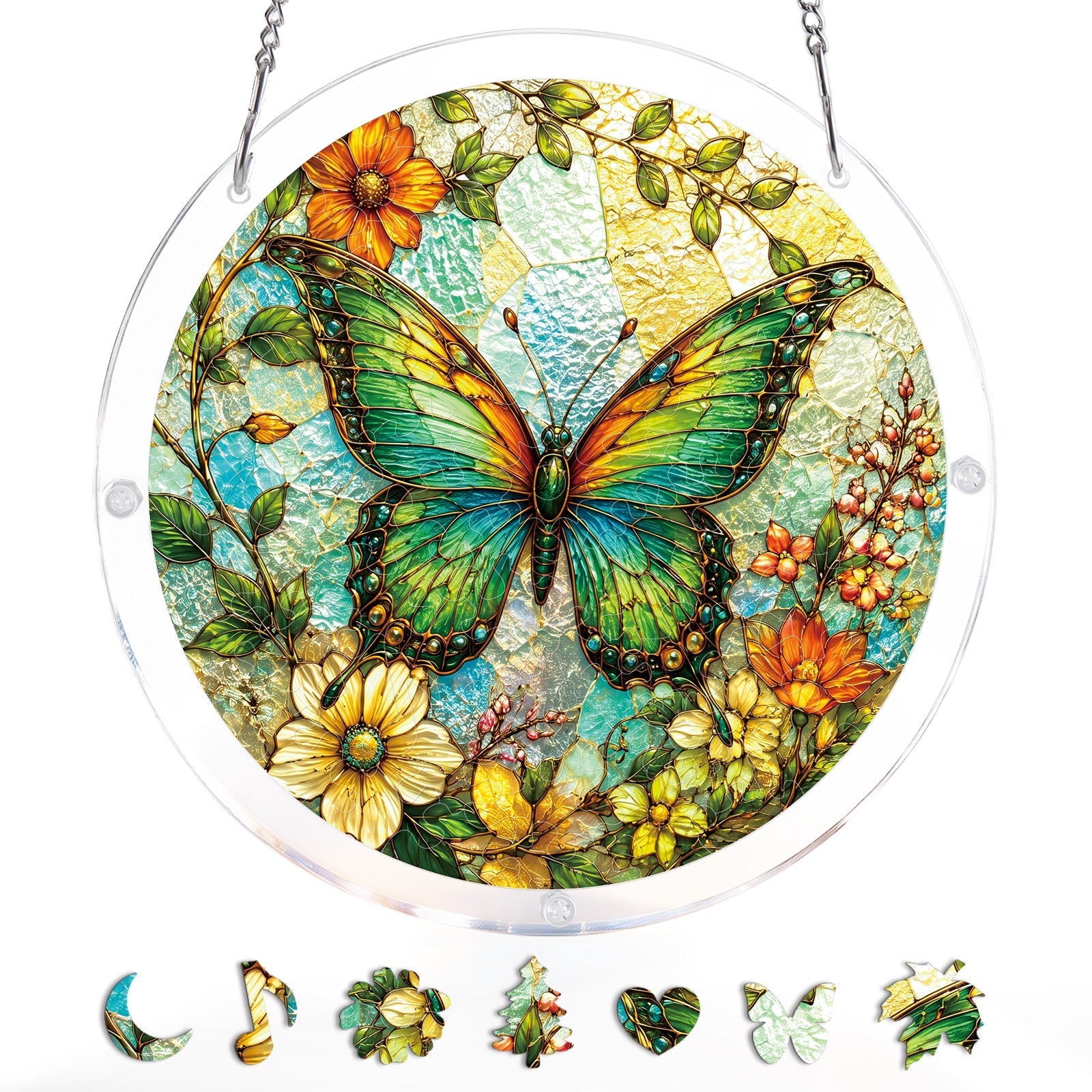 Emerald Butterfly Whisper Light Suncatcher-Acrylic Window Art