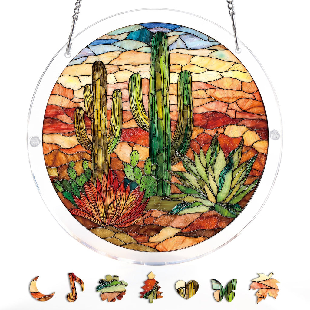 Sunset Cactus Light Suncatcher-Acrylic Window Art