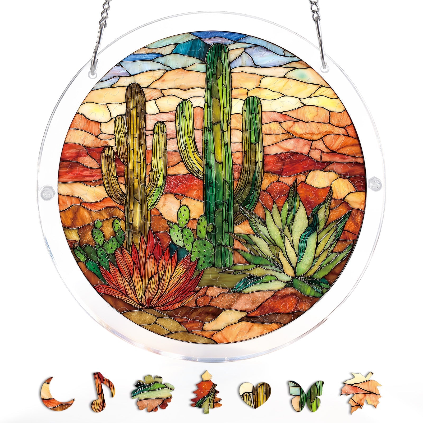 Sunset Cactus Light Suncatcher-Acrylic Window Art