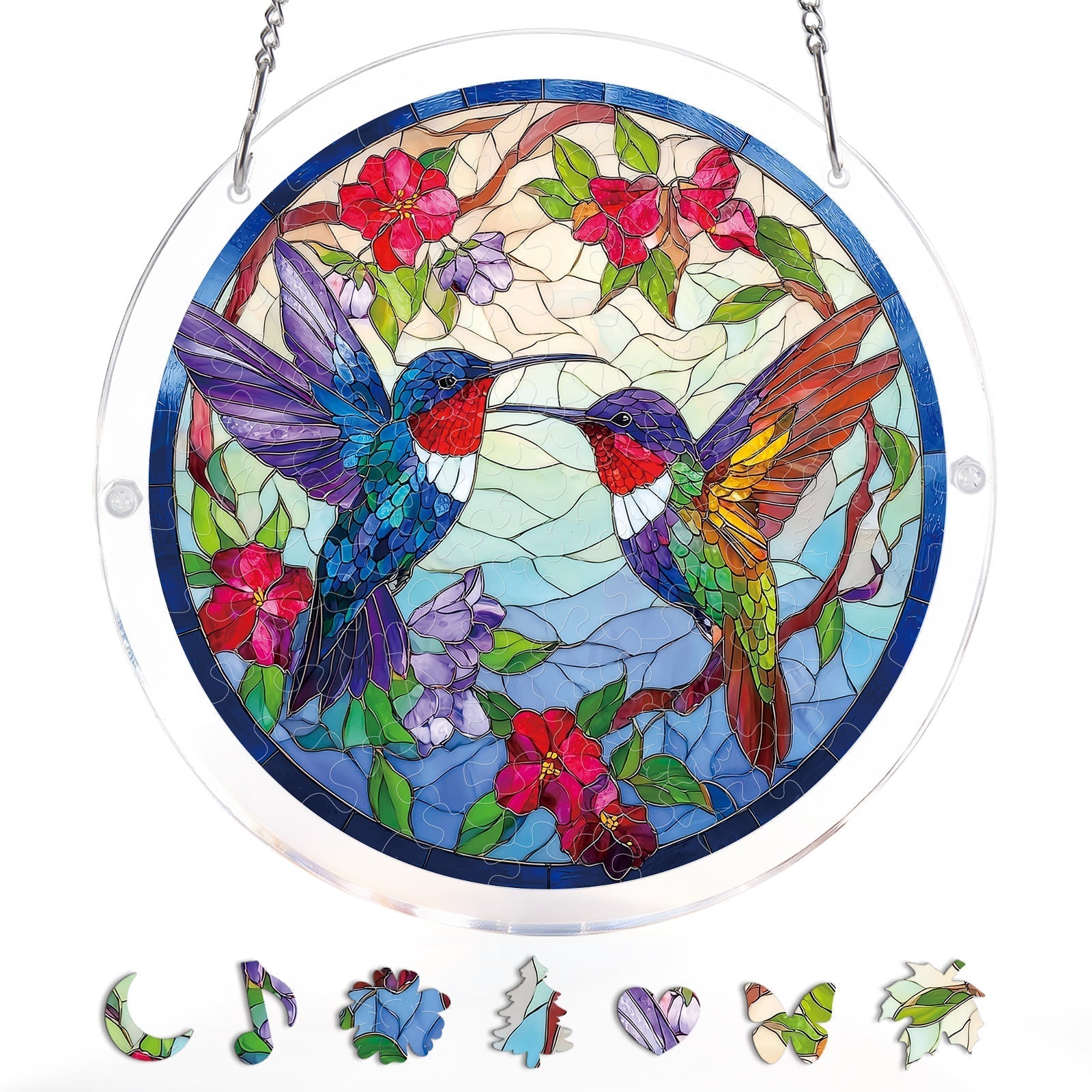 Hummingbird Bloomscape Light Suncatcher-Acrylic Window Art