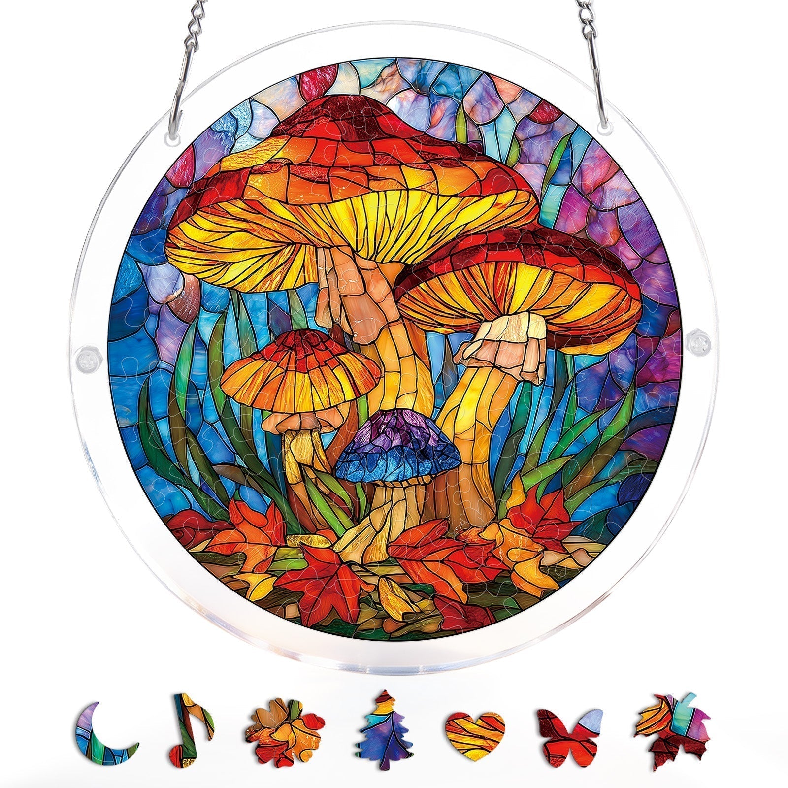 Mystic Mushroom Forest Light Suncatcher-Acrylic Window Art