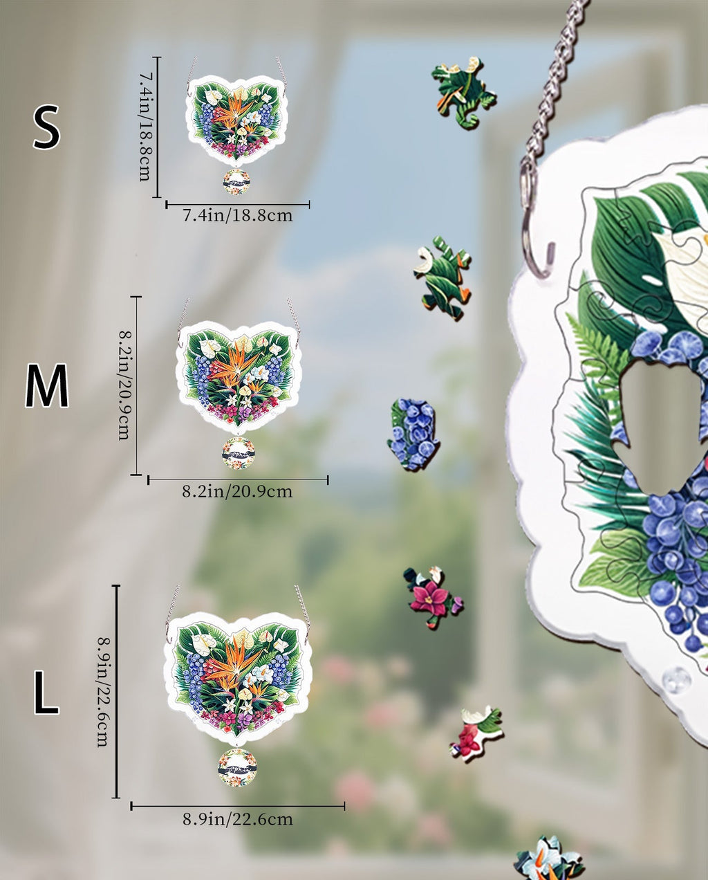 Acrylic Jigsaw Puzzle Suncatcher - Heatwave Bloom