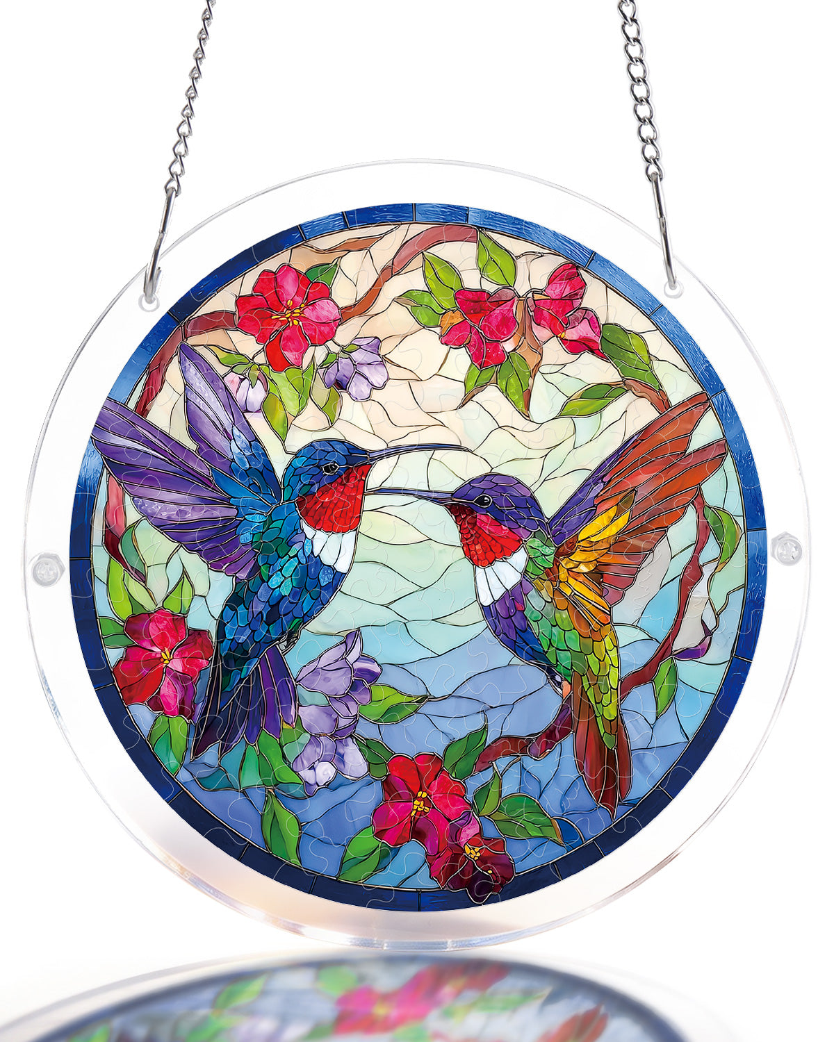 Hummingbird Bloomscape Light Suncatcher-Acrylic Window Art