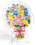 Acrylic Tabletop Suncatcher - Pink Lily & Daffodil Bouquet