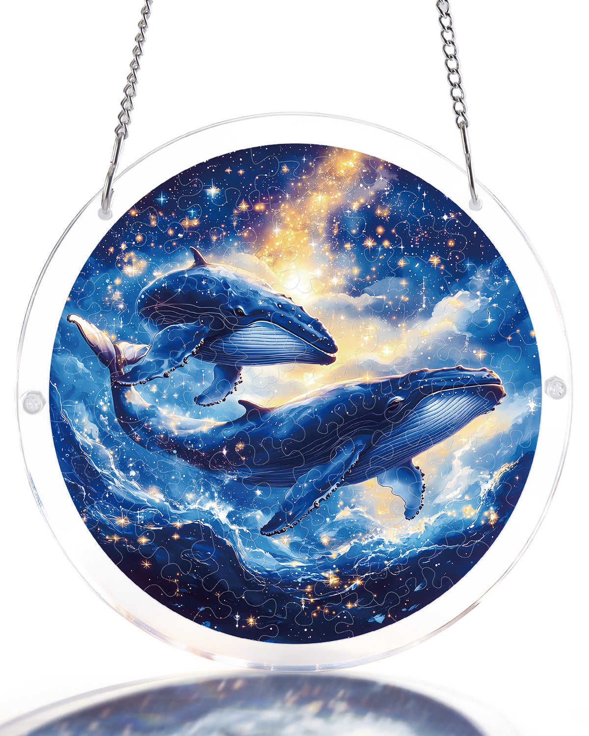 Twin Whales of the Cosmos Light Suncatcher-Acrylic Window Art