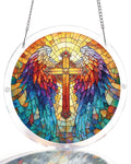Rainbow Angel Cross Light Suncatcher-Acrylic Window Art
