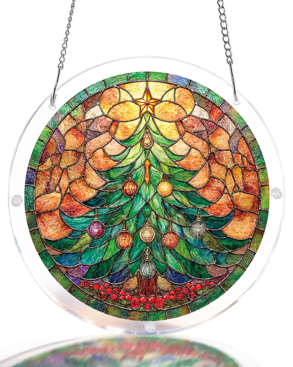 Christmas Glow Tree Light Suncatcher-Acrylic Window Art