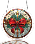 Christmas Bow Light Suncatcher-Acrylic Window Art
