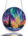 Snowy Aurora Night Light Suncatcher-Acrylic Window Art