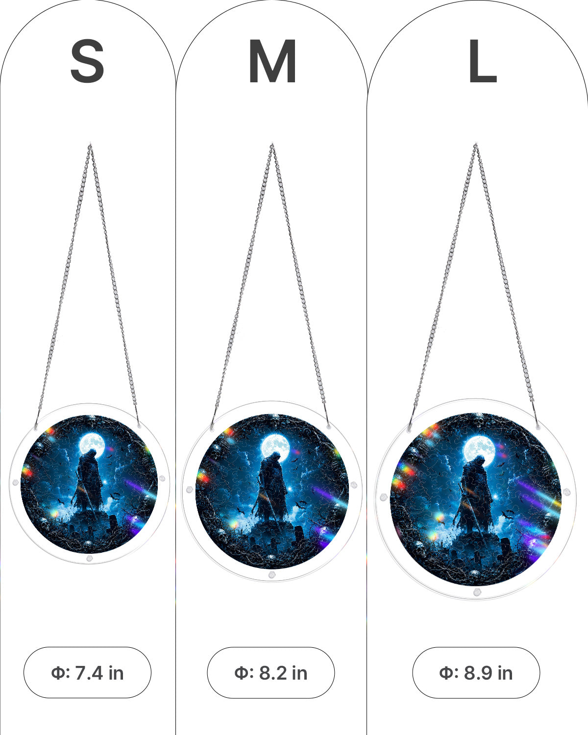 Moonlit Guardian Light Suncatcher-Acrylic Window Art