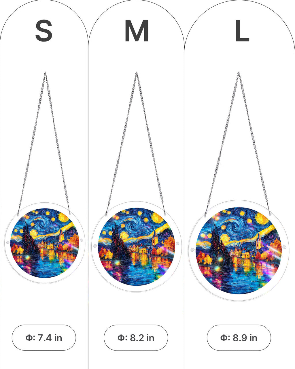 Starlit Village Light Suncatcher-Acrylic Window Art