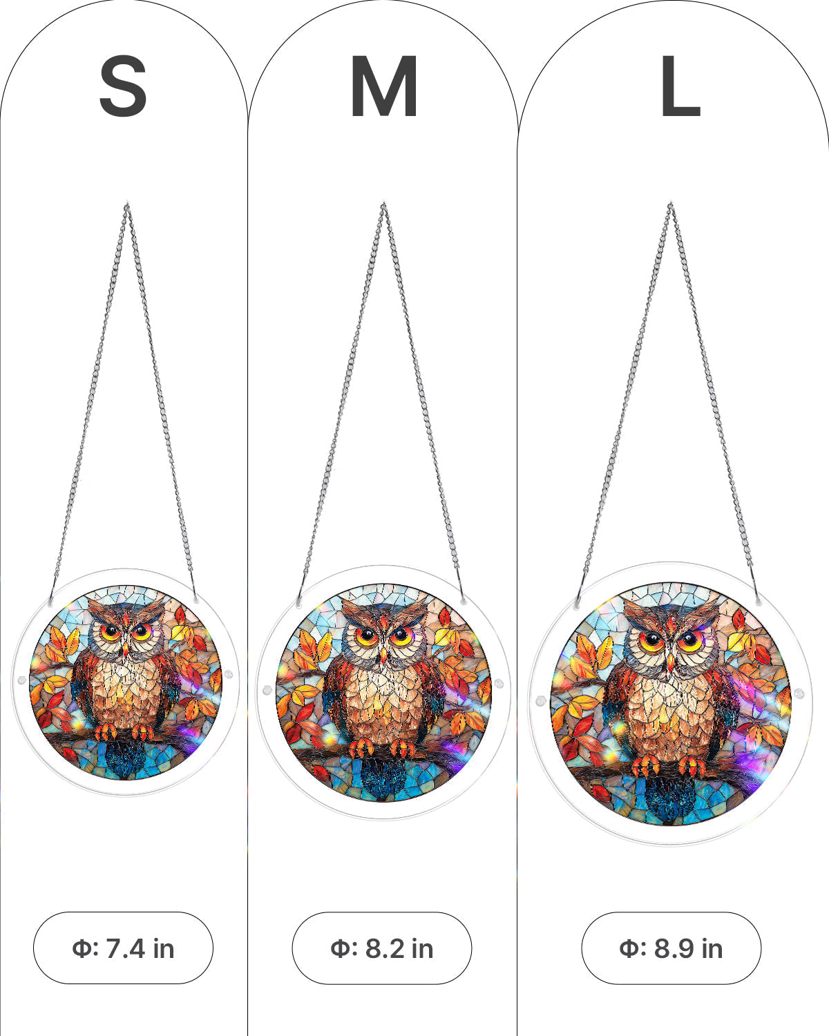 Autumn Owl Light Suncatcher-Acrylic Window Art