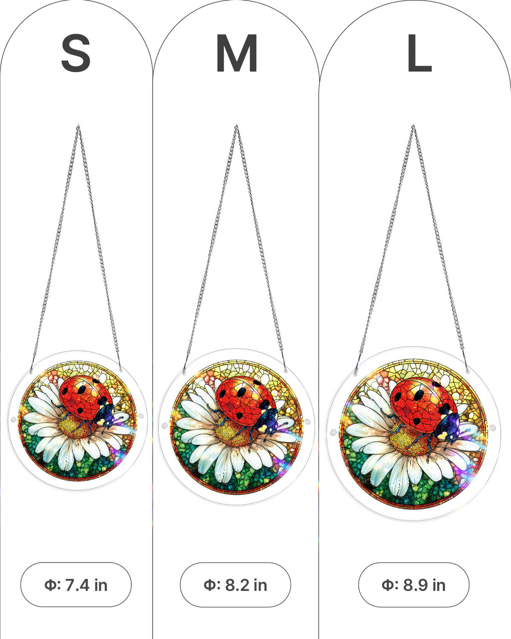 Ladybug on Daisy Light Suncatcher-Acrylic Window Art