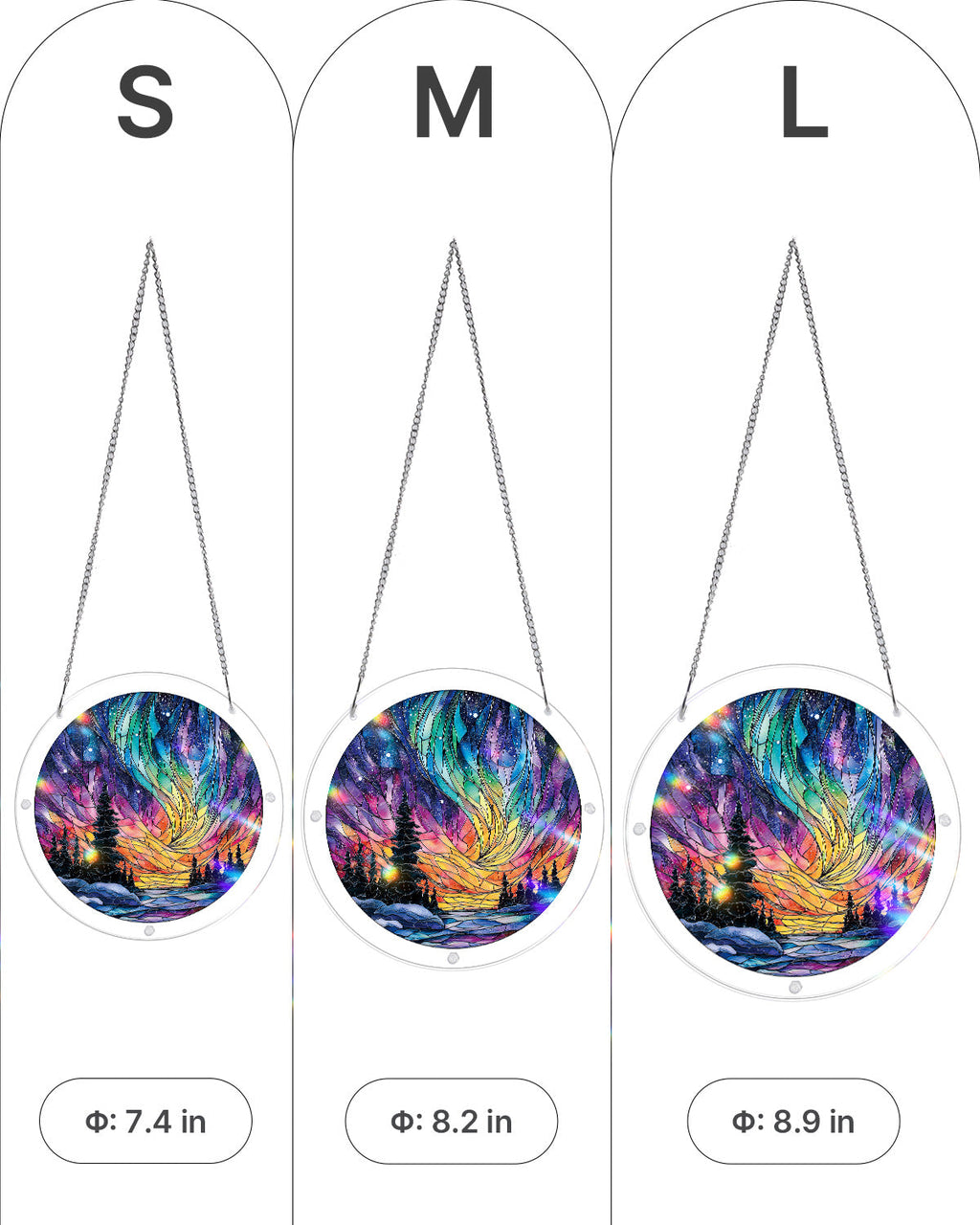 Snowy Aurora Night Light Suncatcher-Acrylic Window Art