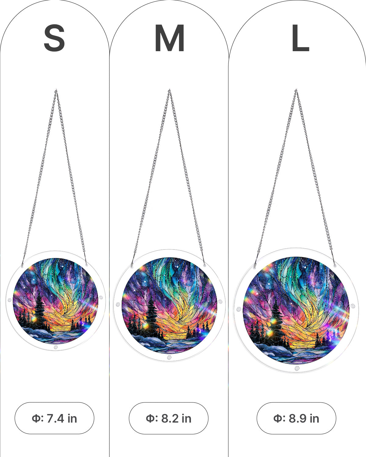 Snowy Aurora Night Light Suncatcher-Acrylic Window Art