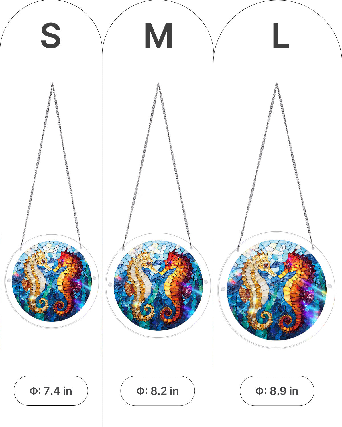 Dreamy Seahorses Light Suncatcher-Acrylic Window Art