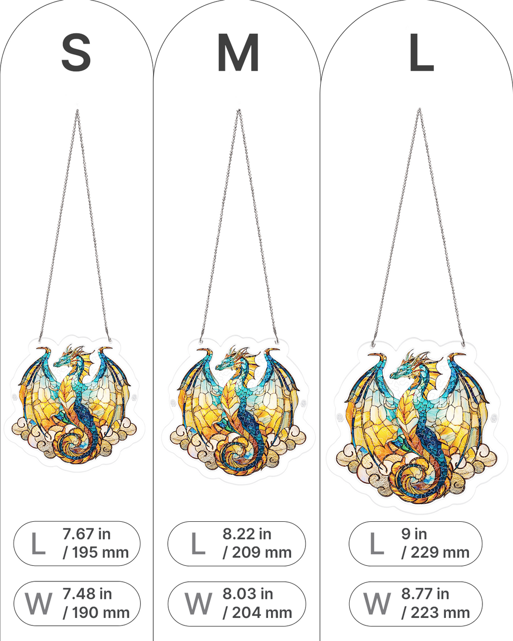 Acrylic Jigsaw Puzzle Suncatcher - Oceanfire Dragon