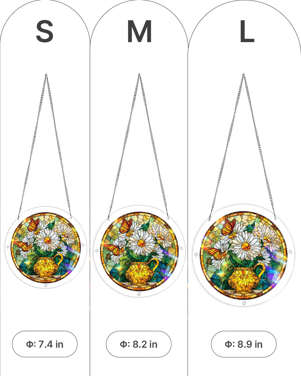 Daisy Butterfly Garden Light Suncatcher-Acrylic Window Art