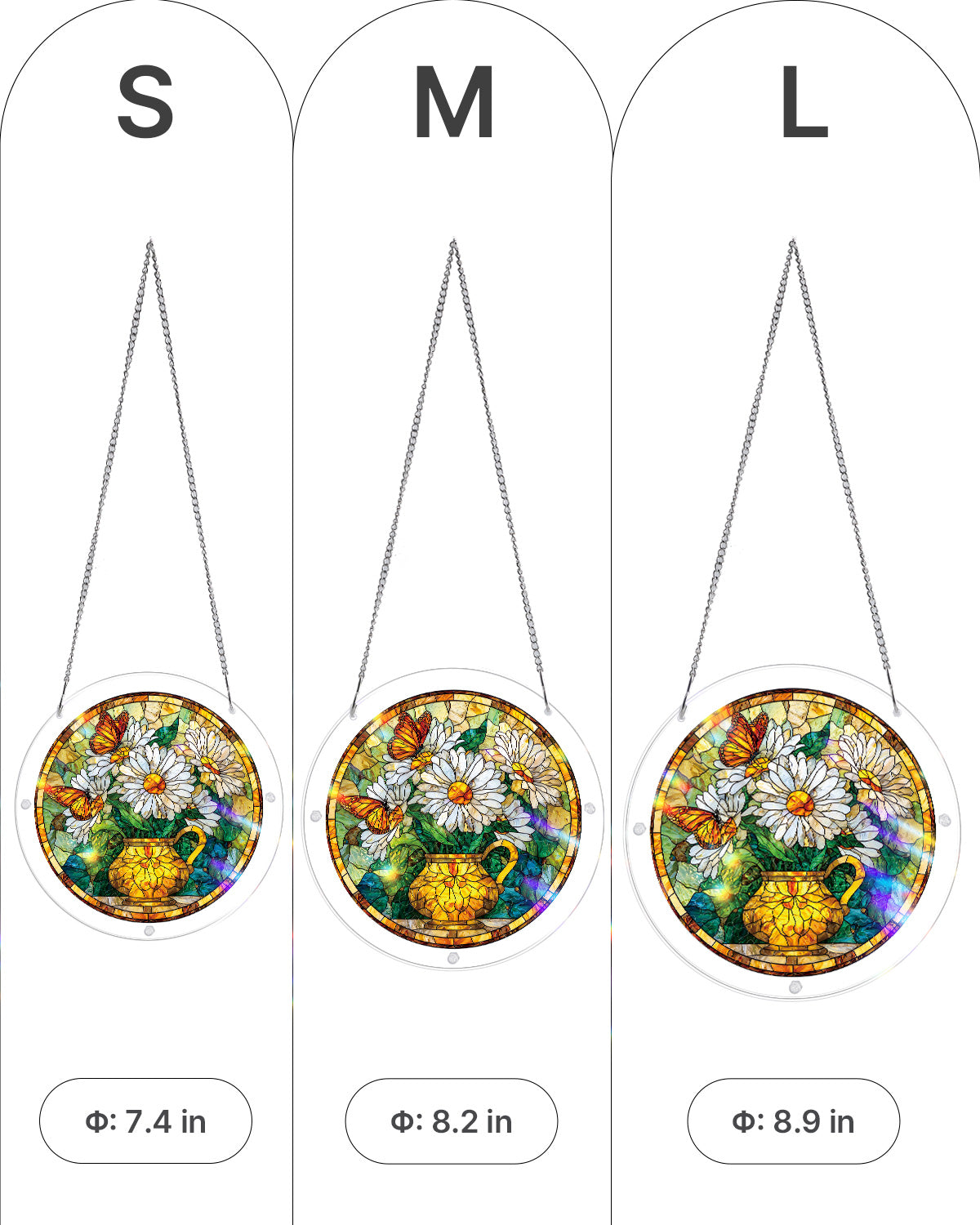 Daisy Butterfly Garden Light Suncatcher-Acrylic Window Art