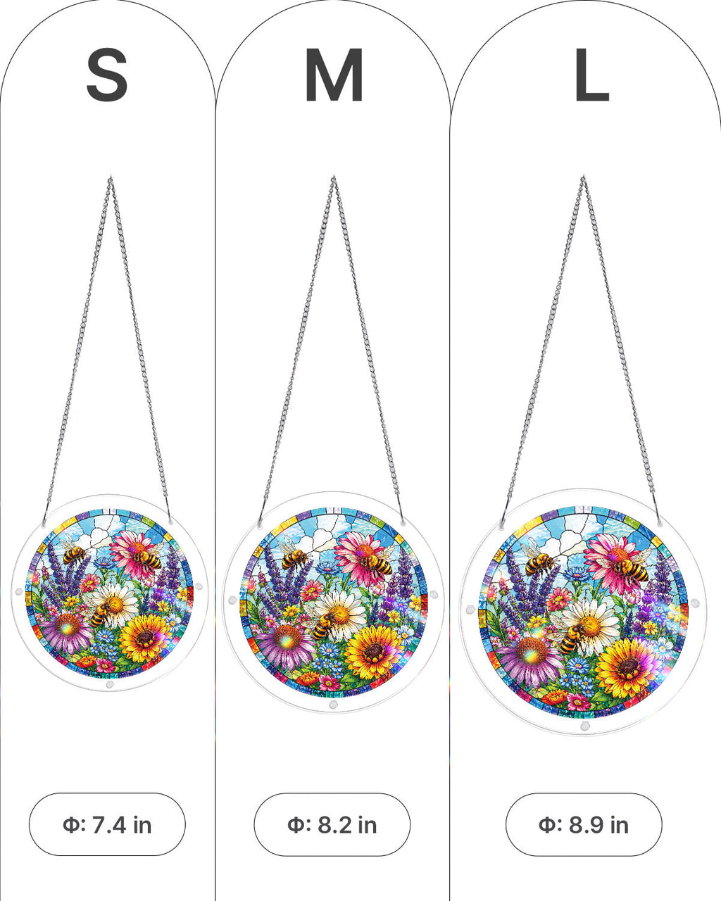 Bee Garden Bloom Light Suncatcher-Acrylic Window Art