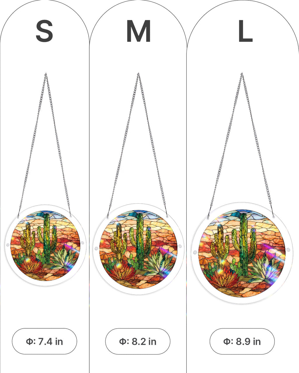 Sunset Cactus Light Suncatcher-Acrylic Window Art
