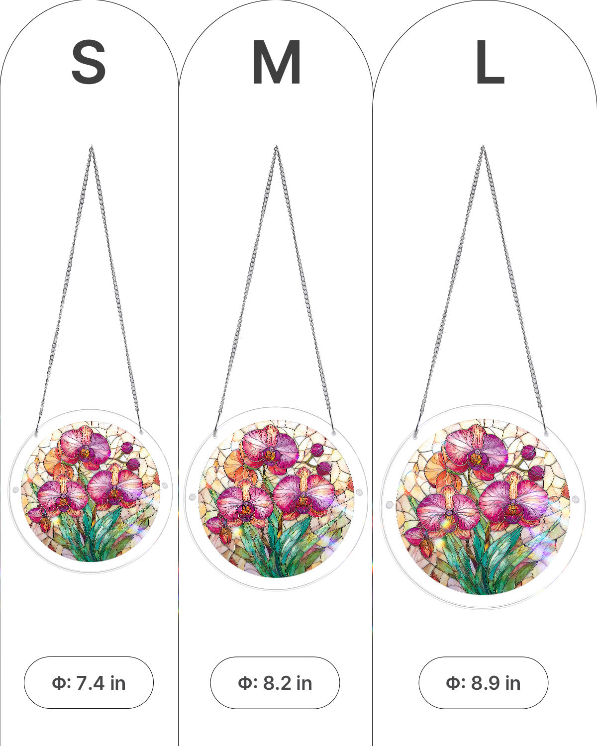 Dreamy Orchids Light Suncatcher-Acrylic Window Art