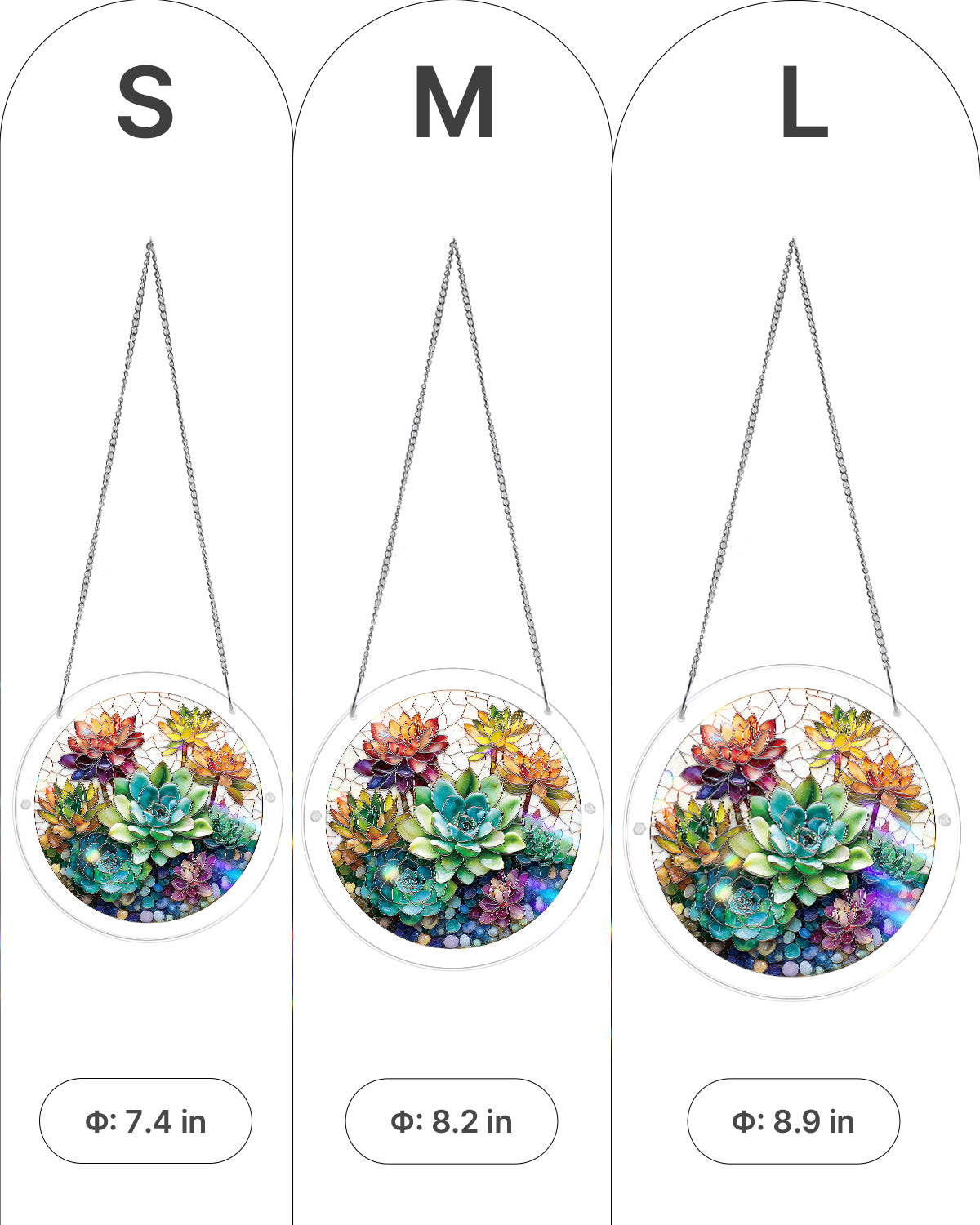 Dreamy Succulent Garden Light Suncatcher-Acrylic Window Art