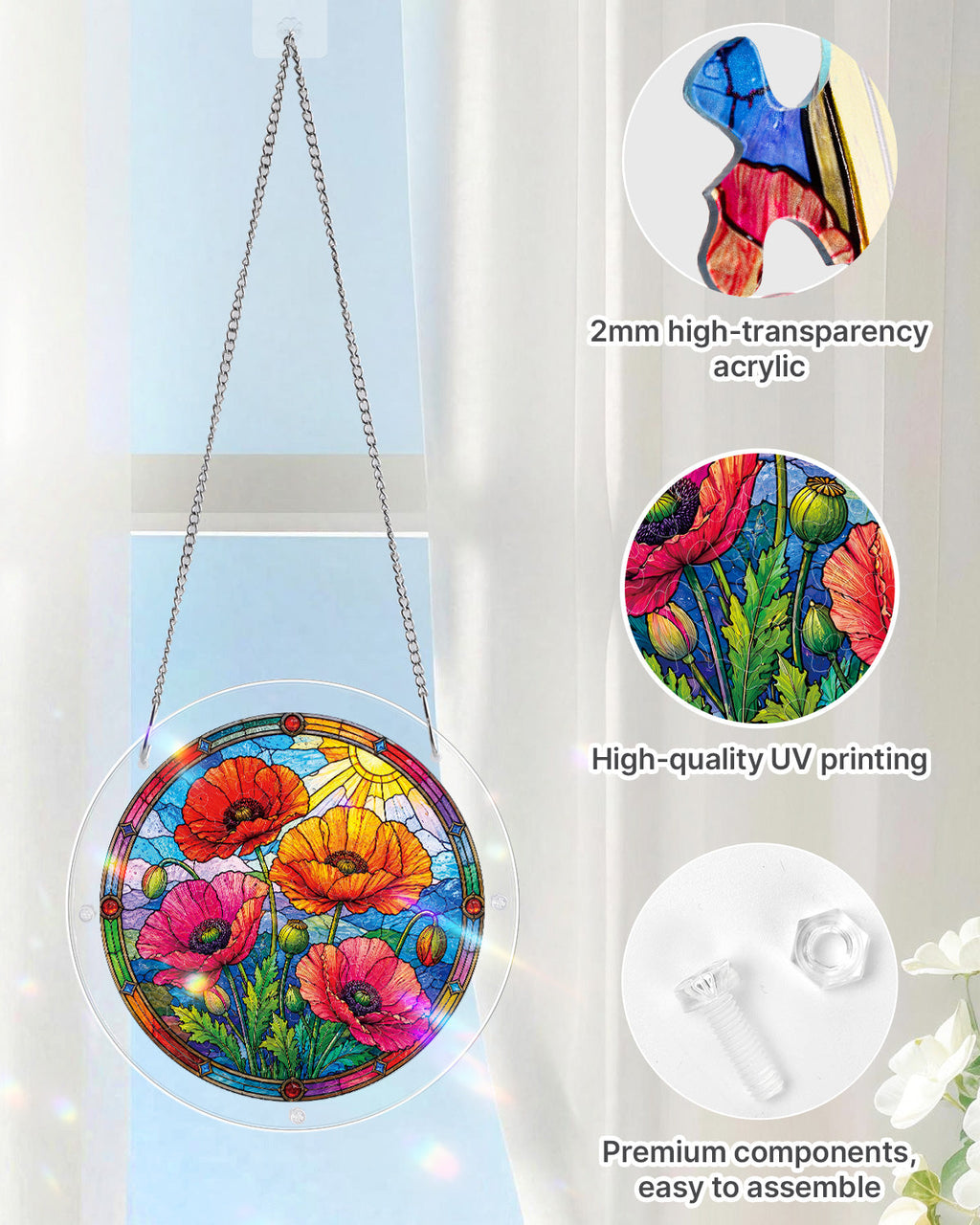 Sunlit Floral Garden Light Suncatcher-Acrylic Window Art