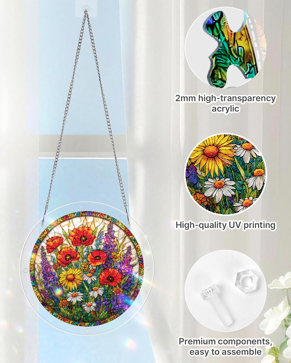 Wildflower Garden Light Suncatcher-Acrylic Window Art