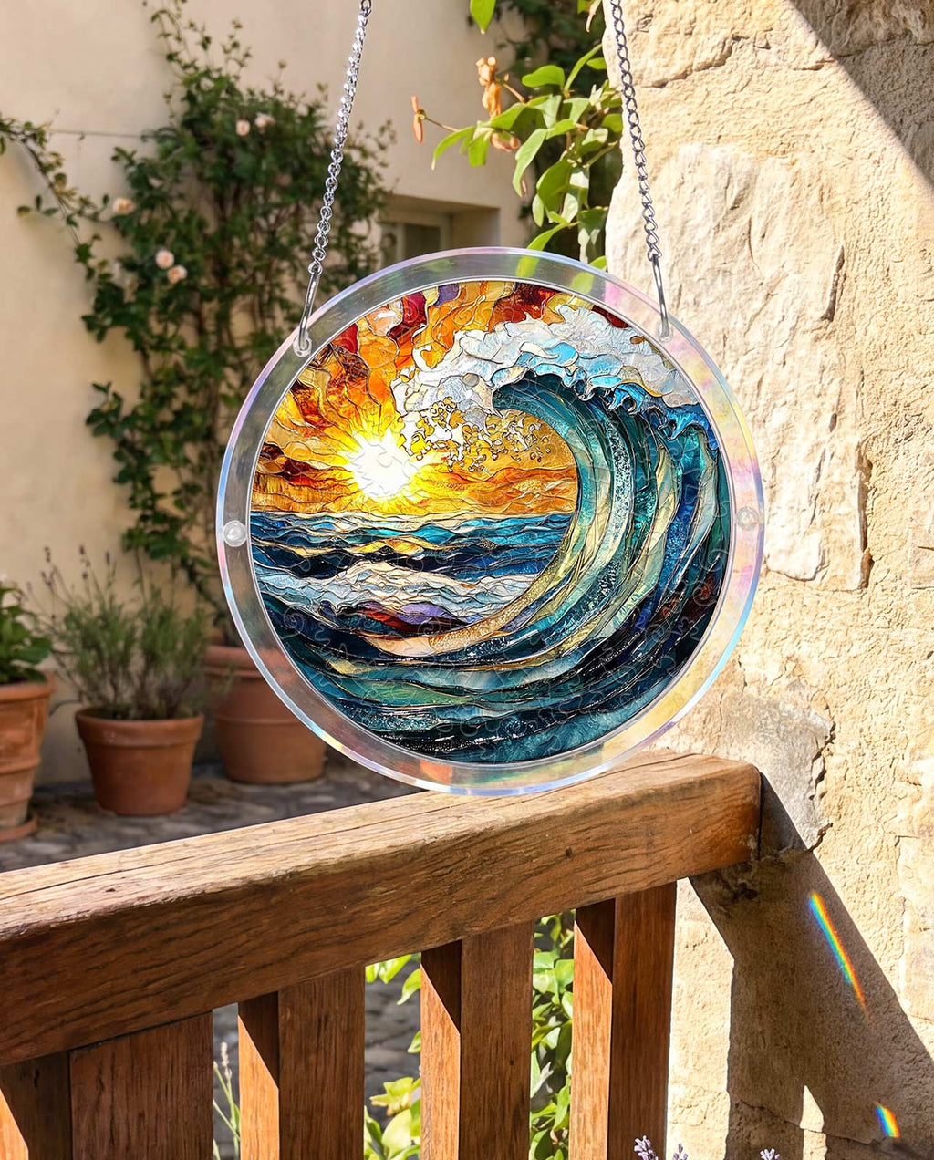 Acrylic Jigsaw Puzzle Suncatcher - Golden Wave