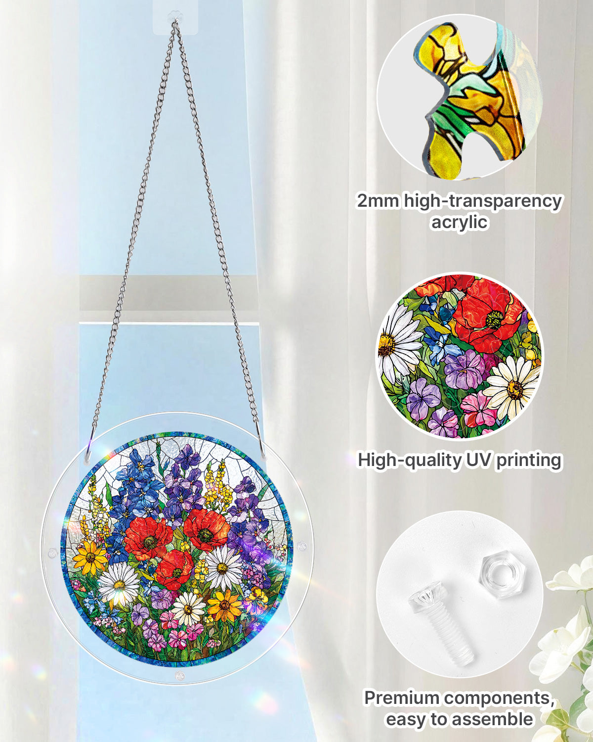 Wildflower Meadow Light Suncatcher-Acrylic Window Art
