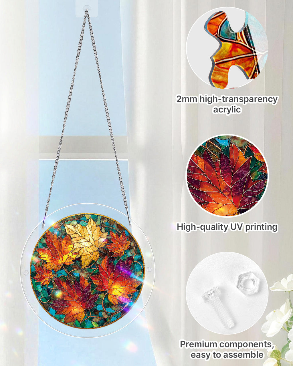 Golden Maple Light Suncatcher-Acrylic Window Art